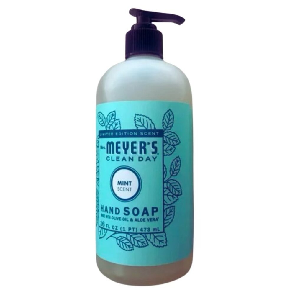 Mrs. Meyer's Clean Day Mint Liquid Hand Soap, 16 fl oz Pump Bottle